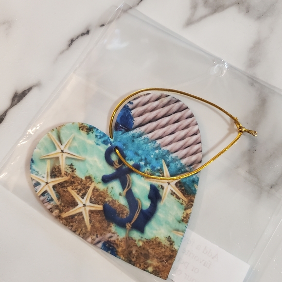 Nautical Theme Anchor Heart Shaped Car Air Freshener - Picture 4 of 5